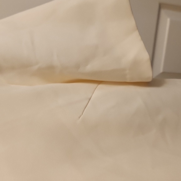 Embellished Women's Round Neck Cream Short Sleeve Fluted Hem Shift Dress Size XL - Picture 3 of 11